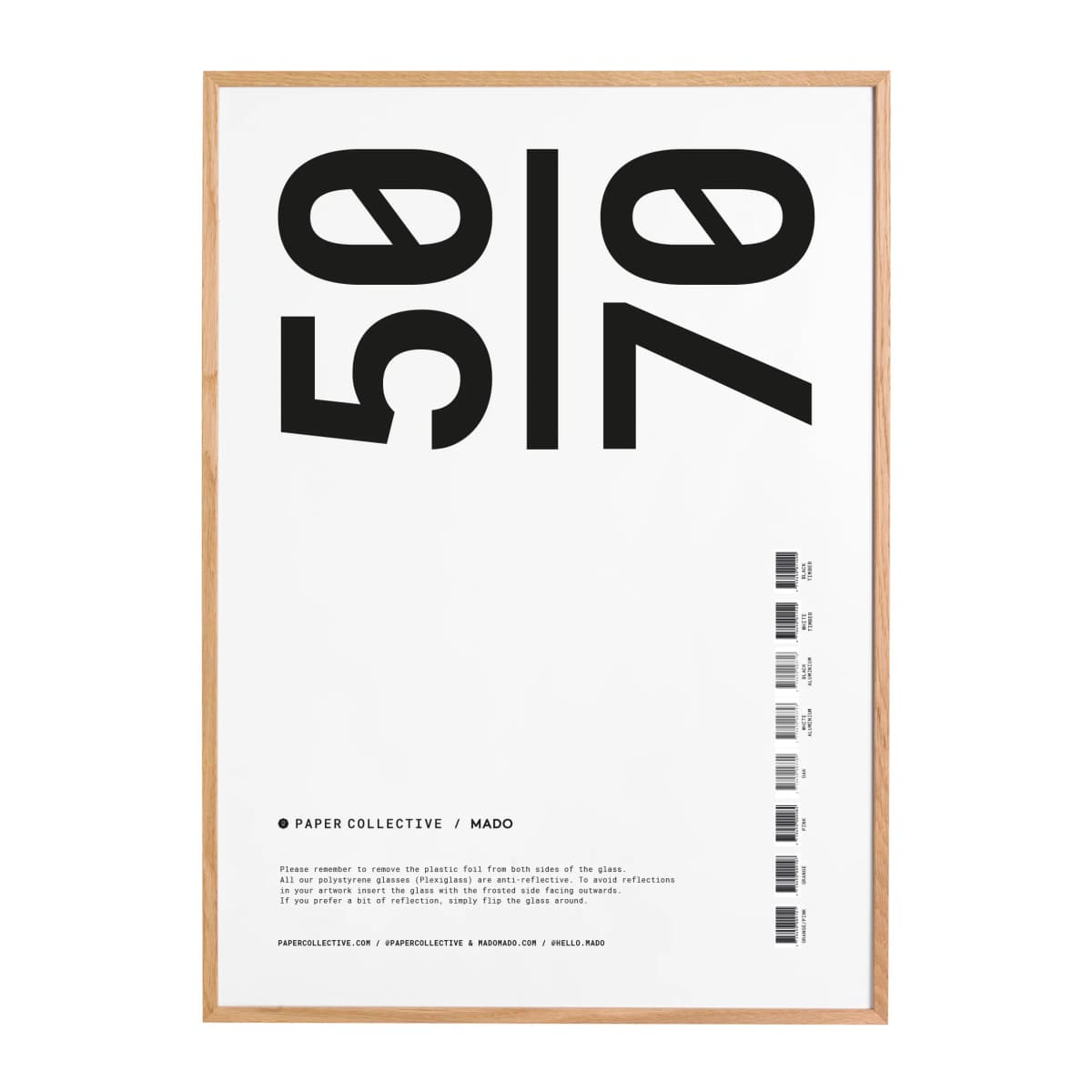 Paper Collective ramme plexiglass-eik, 50x70 cm
