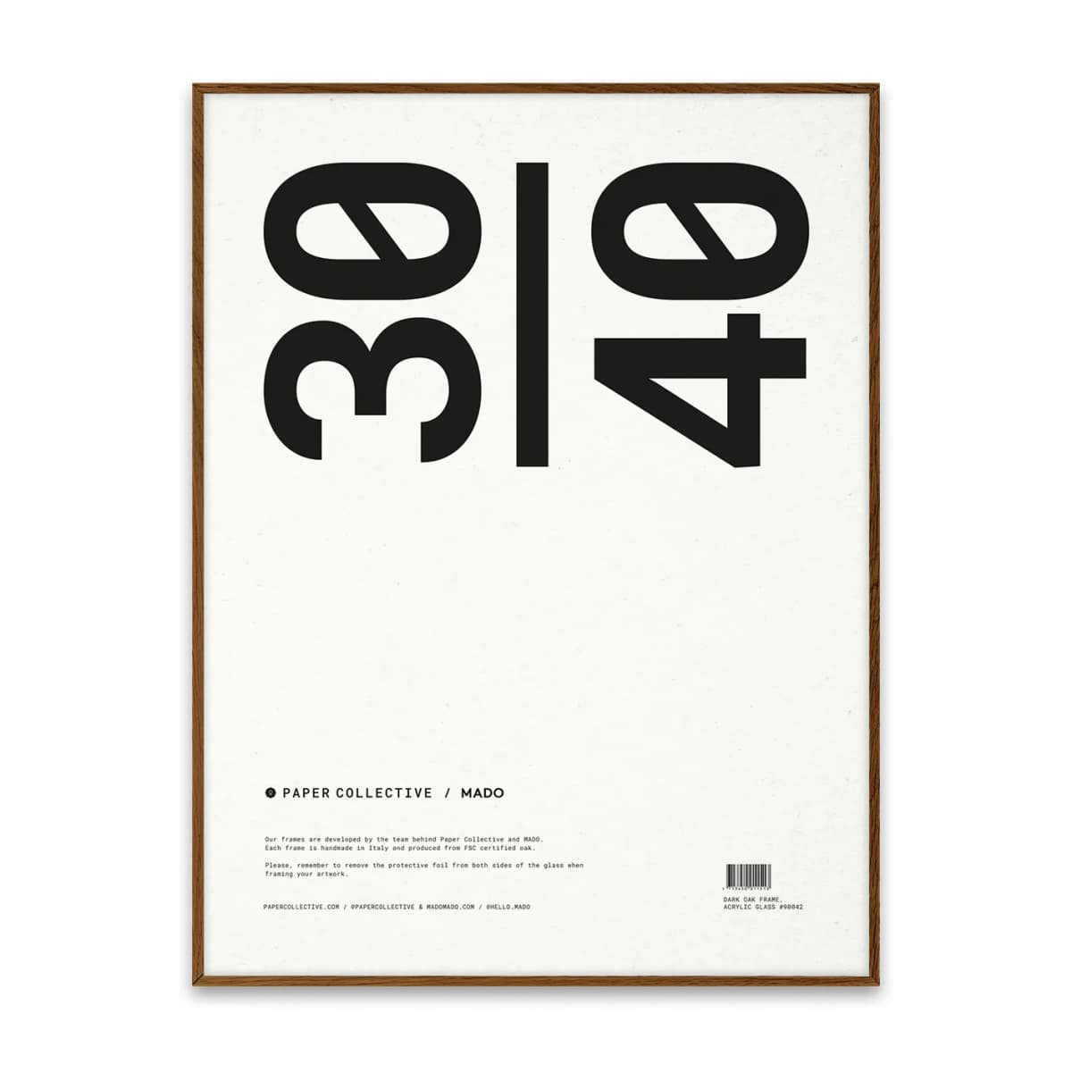 Paper Collective ramme plexiglass-mørk eik, 30 x 40 cm