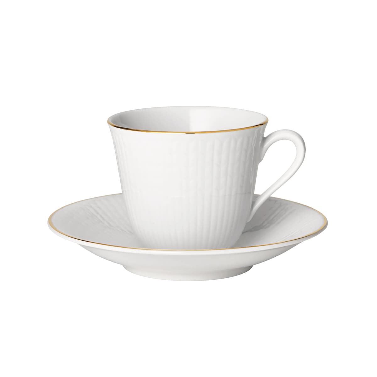 Swedish Grace Gala kaffekopp med fat, Hvit