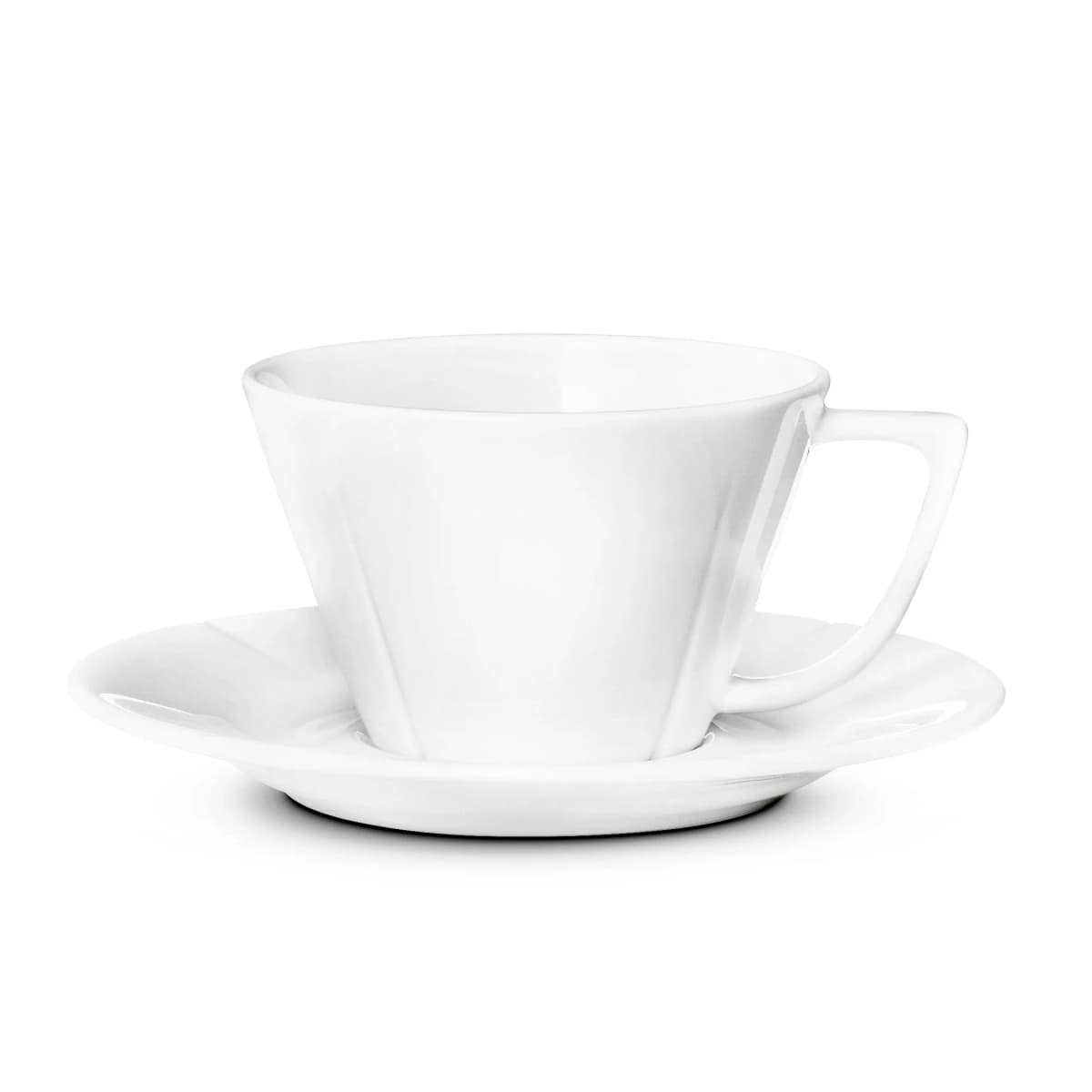 Grand Cru tekopp med skål, hvit