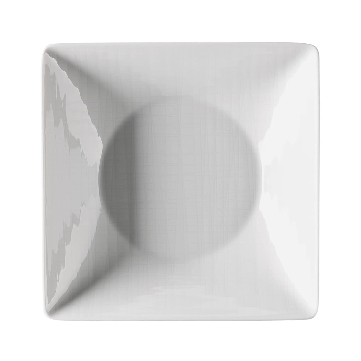 Mesh kvadratisk dyp tallerken 20 cm, hvit