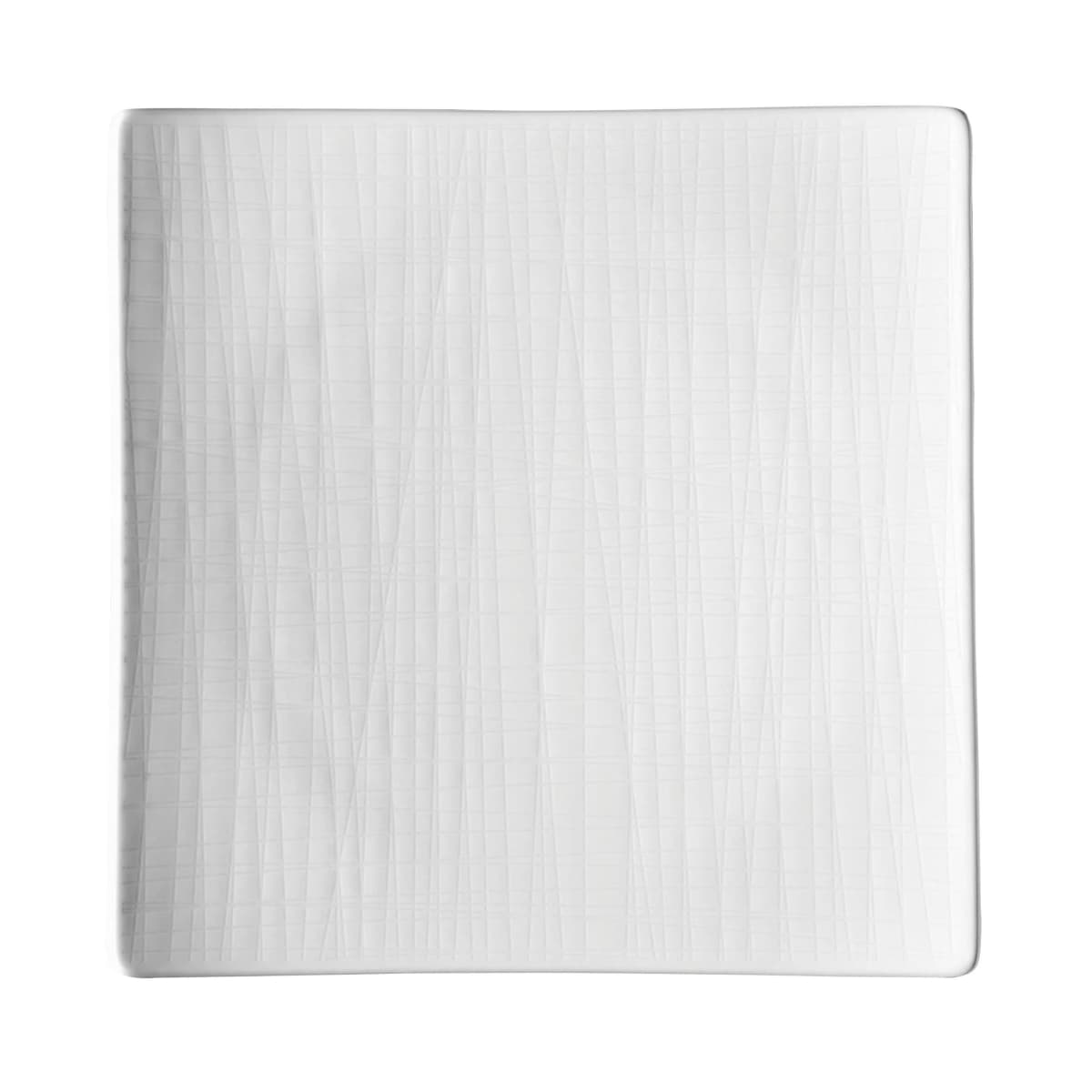 Mesh kvadratiskt tallerken 22 cm, hvit