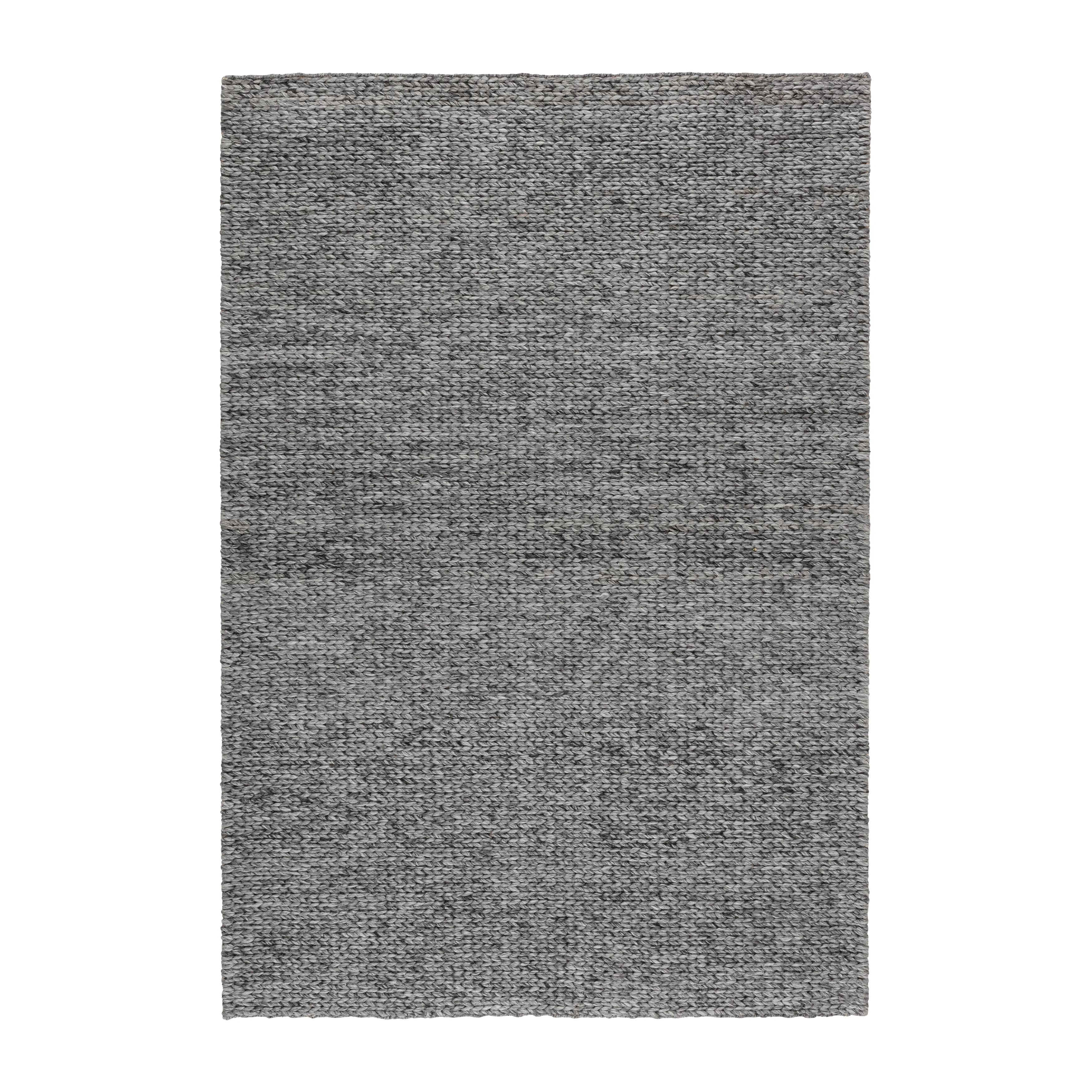 Braided ullteppe mørk grå, 200x300 cm