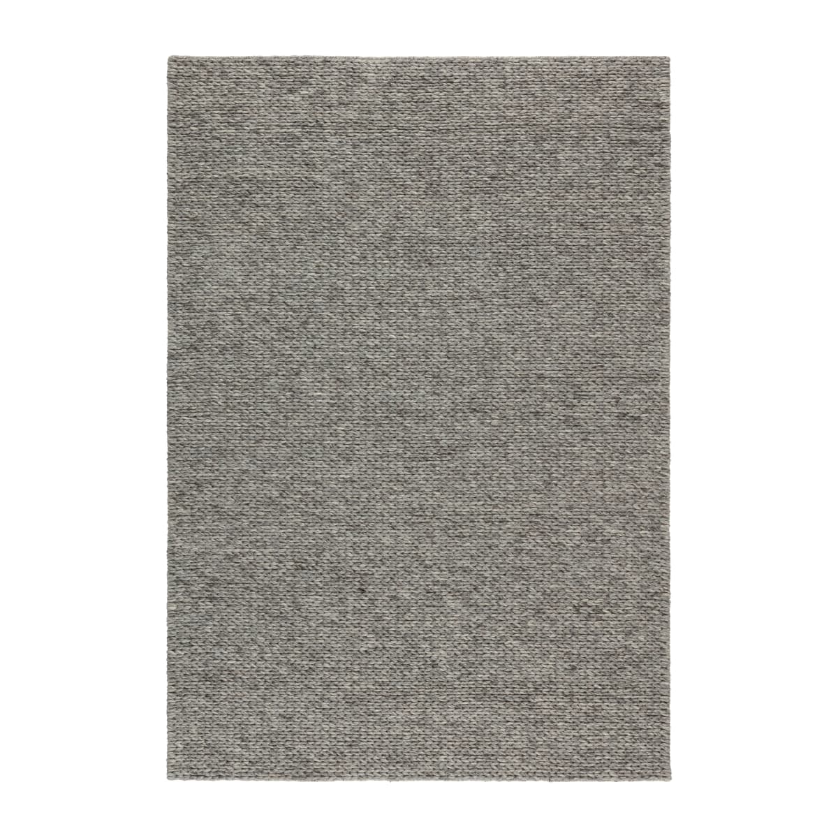 Braided ullteppe naturgrå, 170x240 cm