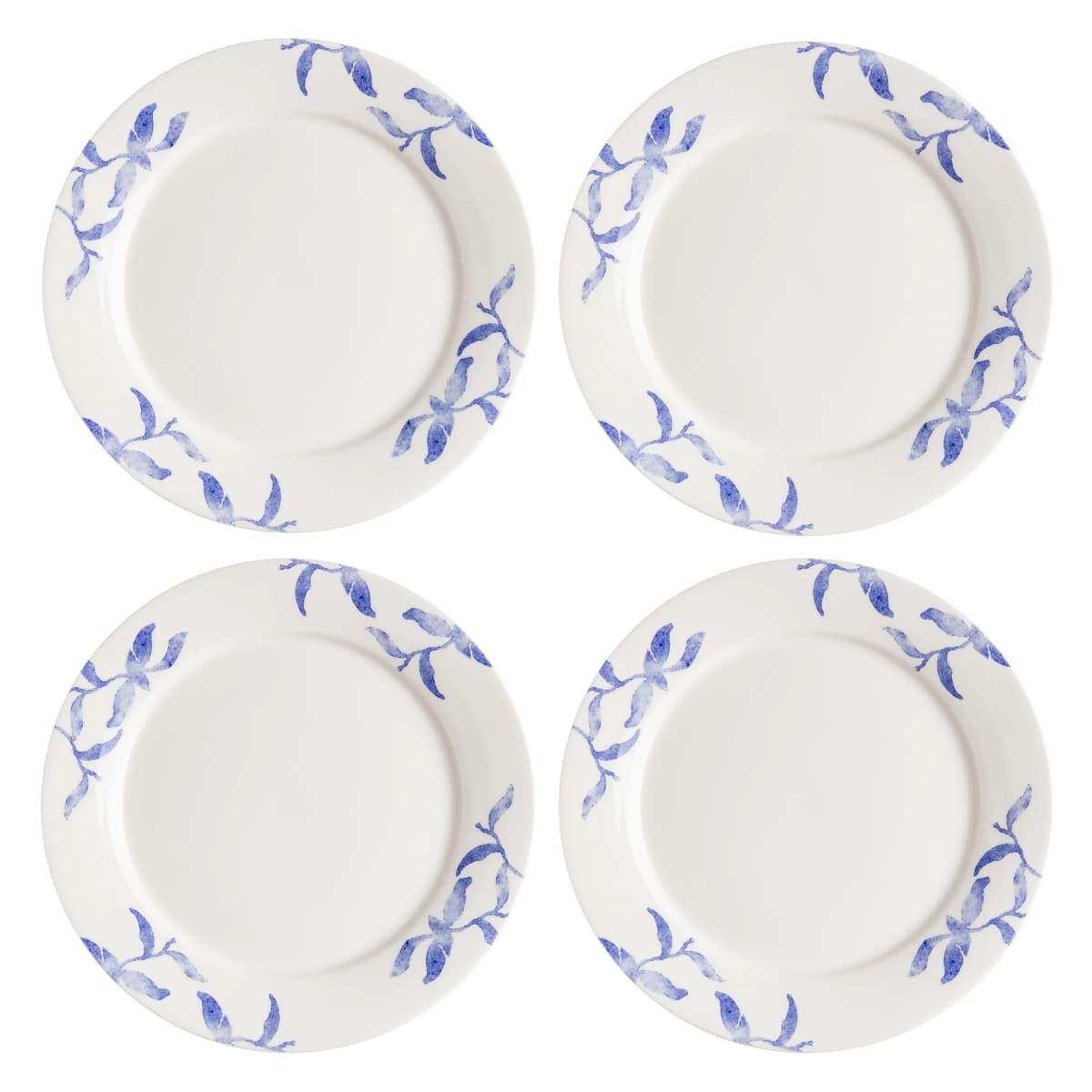 Havspil tallerken 28 cm 4-stk., blå-hvit