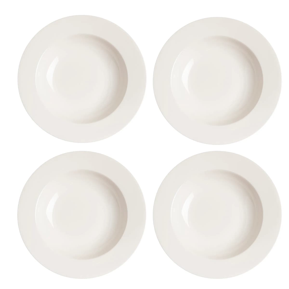 Kalk dyp tallerken 23 cm 4-stk., hvit