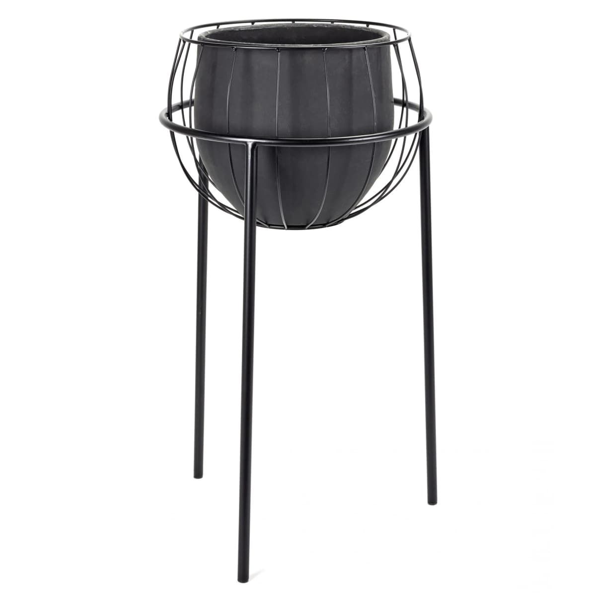 Serax krukke med blomsterpidestall, Black
