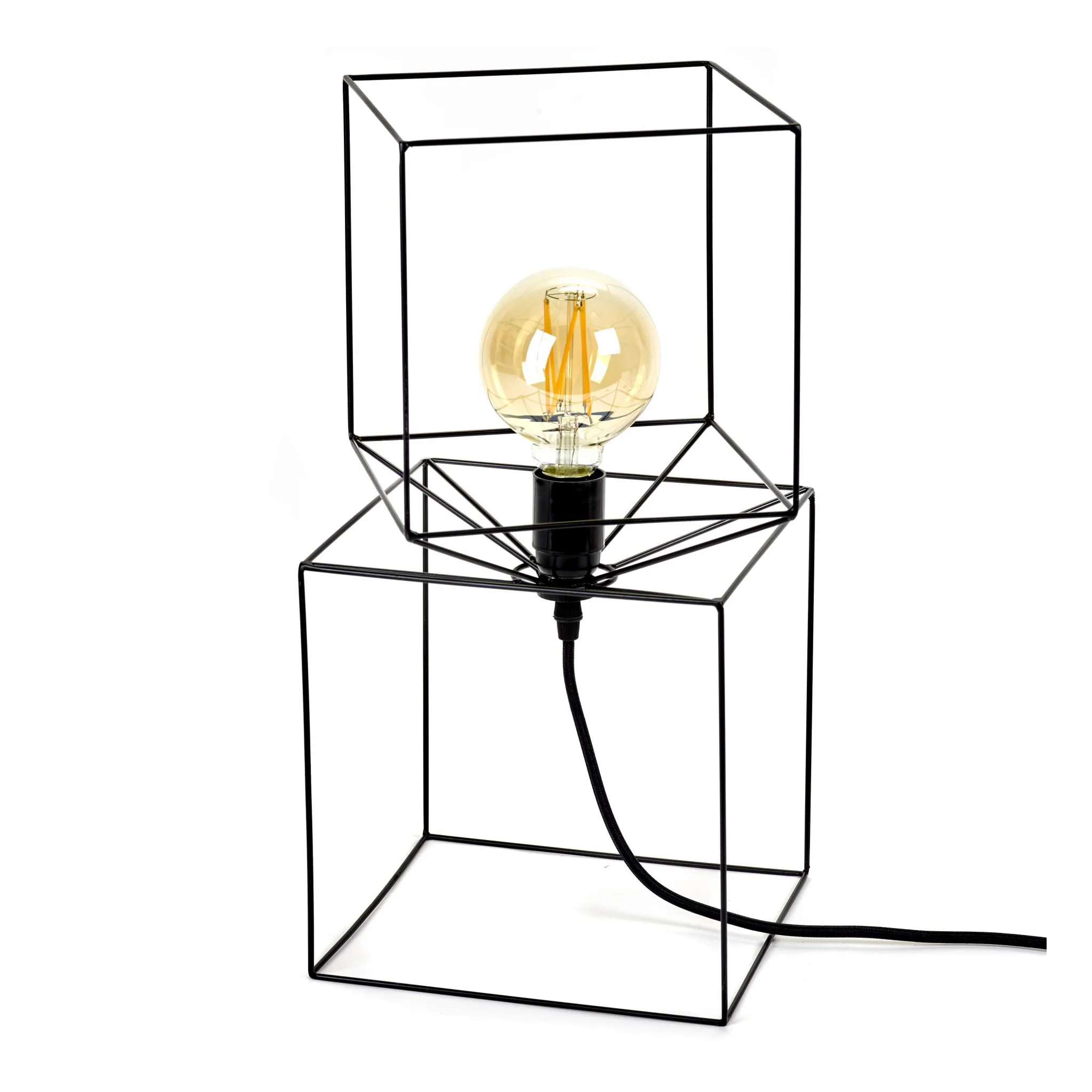 Trompe l'oeil bordlampe, Svart