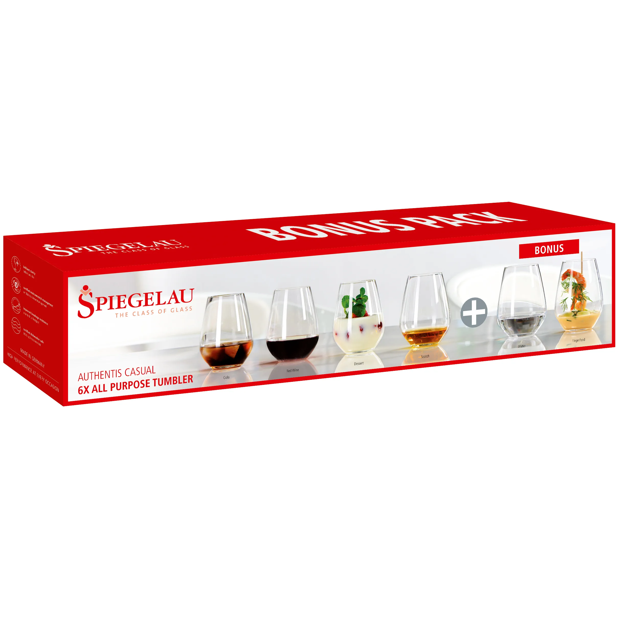 Authentis Casual glass 46cl, 6-stk., klar