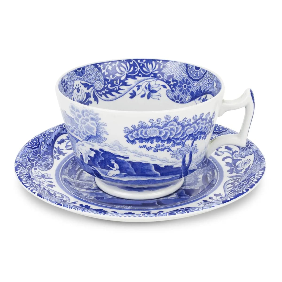 Blue Italian frokostkopp med fat, 28 cl