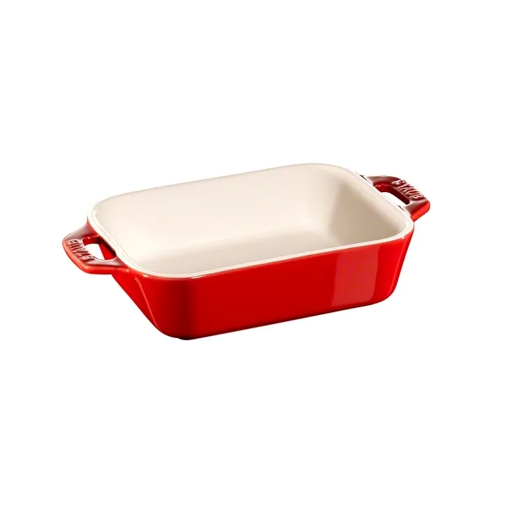 Staub rektangulær ovnsform 14x11 cm, rød