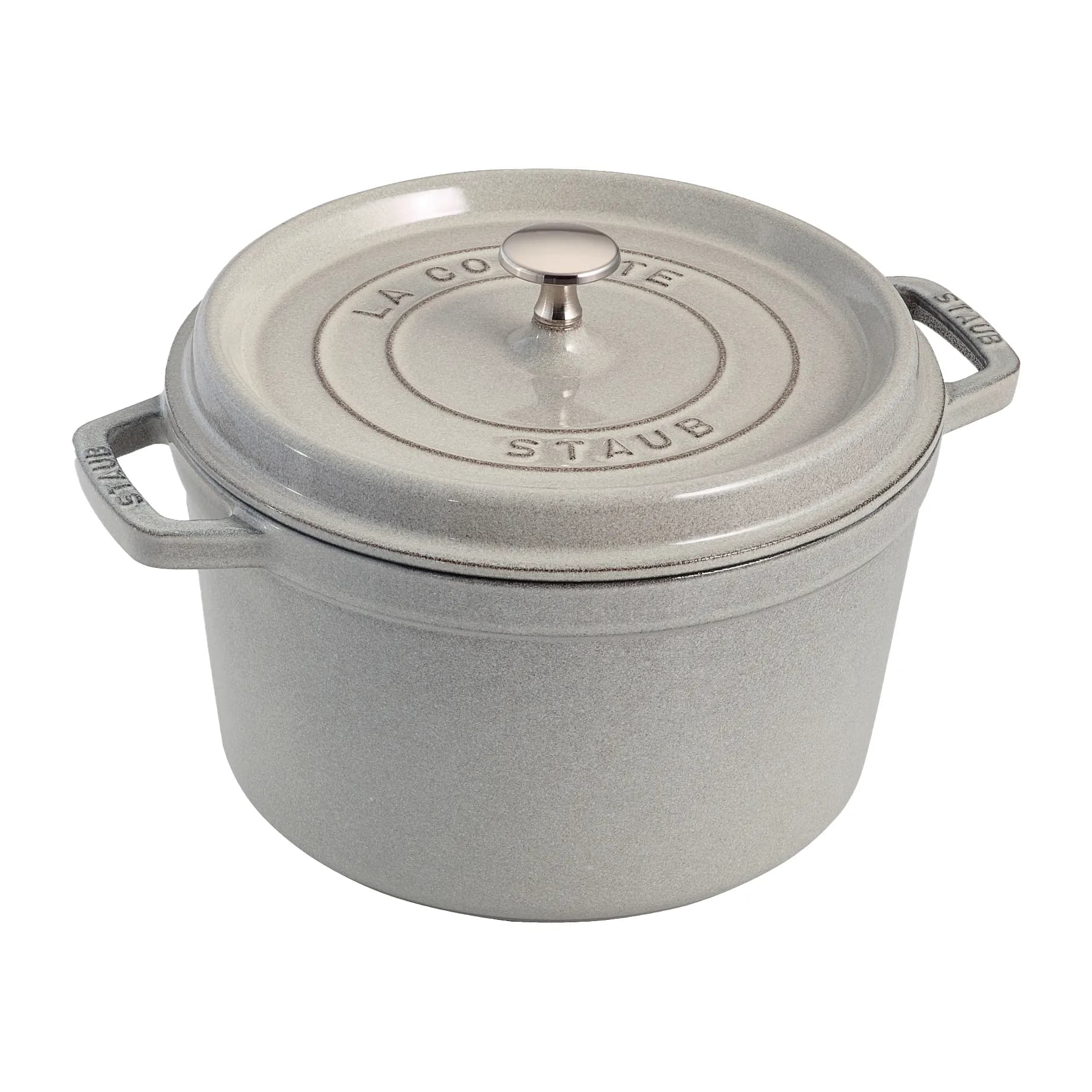 Staub rund gryte høy modell 4,8 L, White Truffle