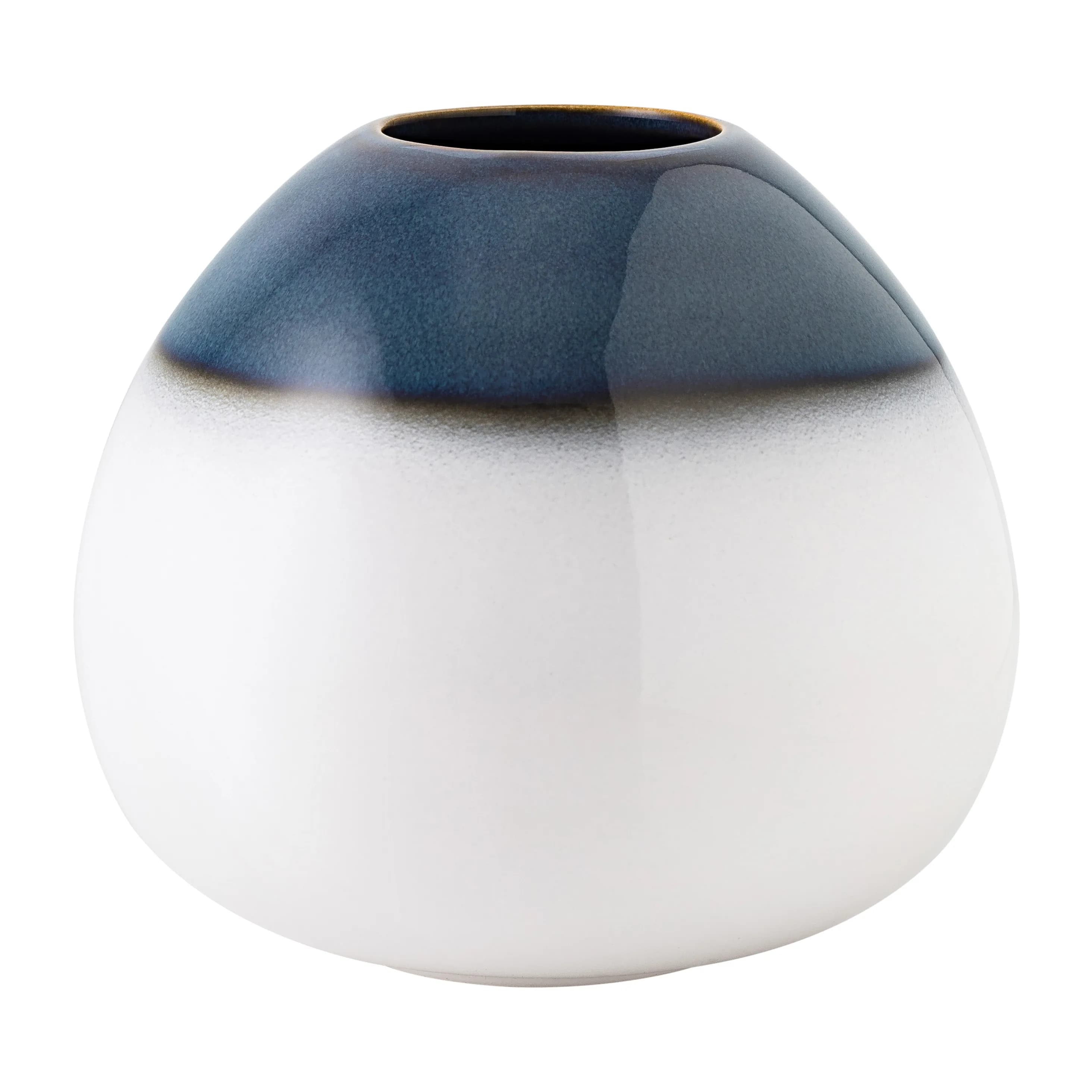 Lava Home eggeformet vase 13 cm, Blå-hvit