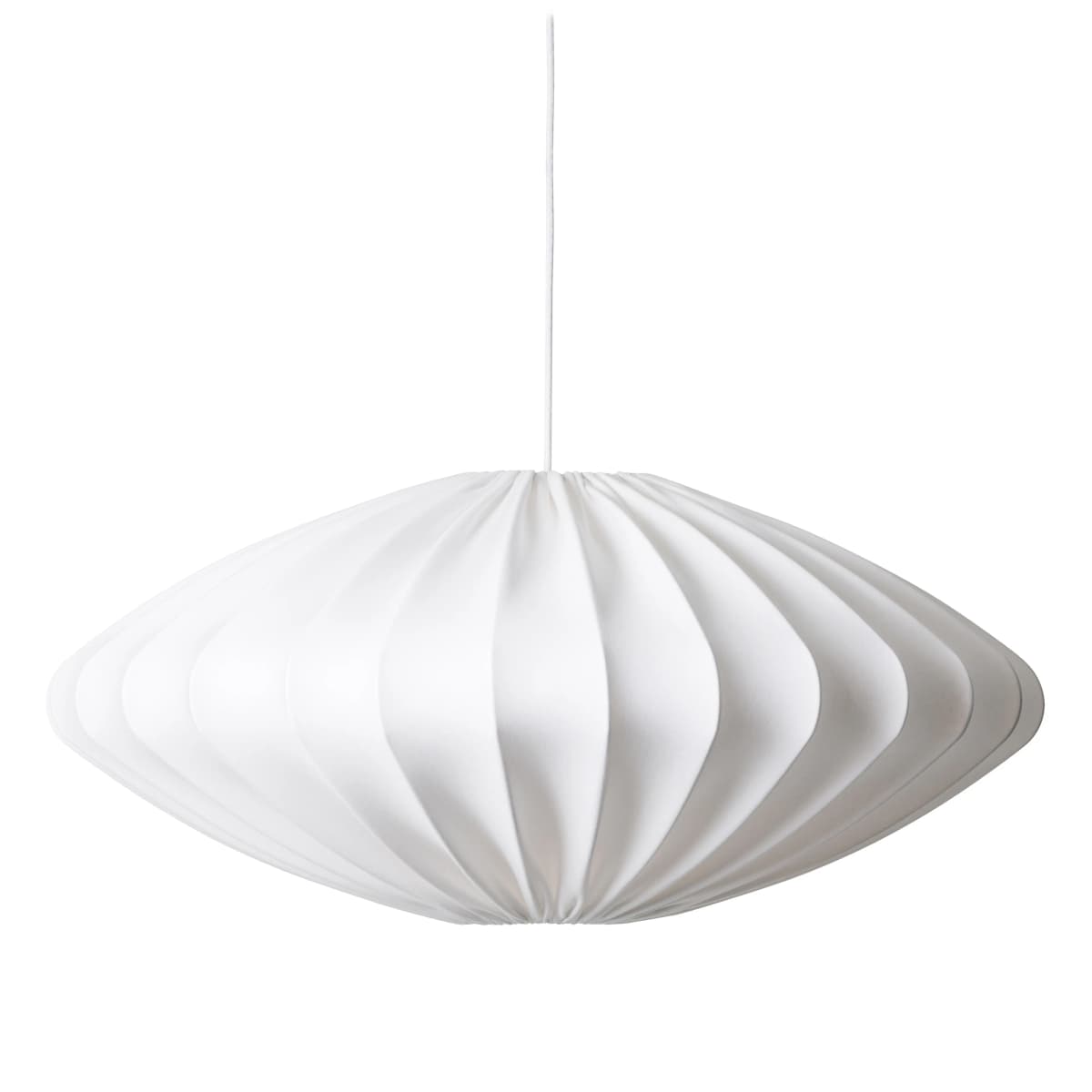 Ellipse lampeskjerm 80 cm bomull, Hvit