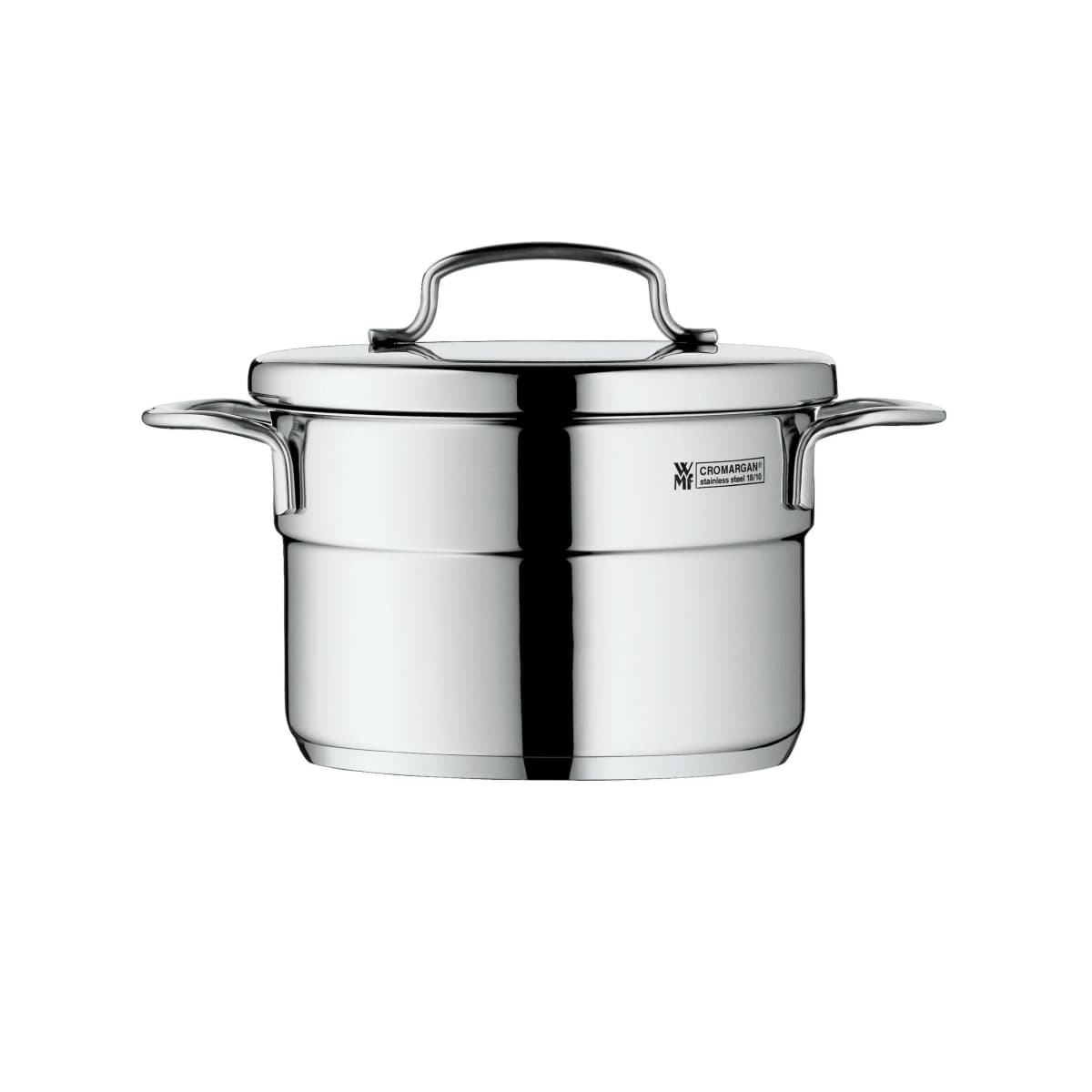 Mini høy gryte med lokk 14 cm, Rustfritt stål