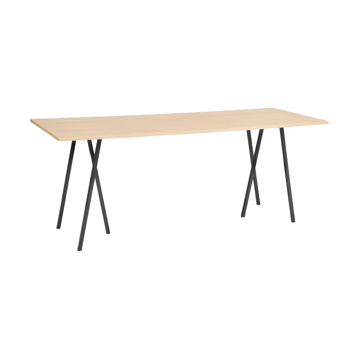 Loop Stand incl. support barbord 92,5x250 cm, Black-clear lacq. oak