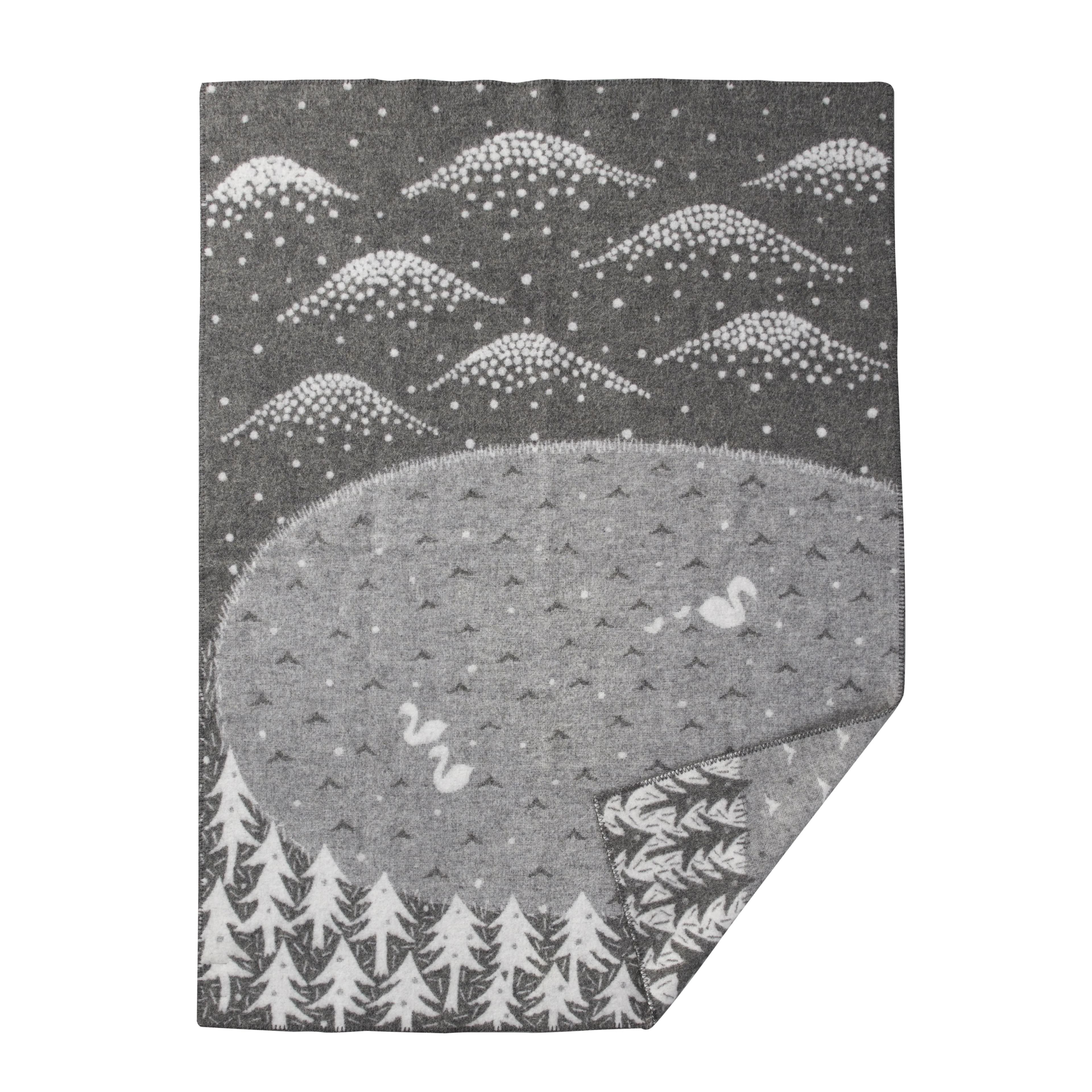 Lake in the valley pledd, grå