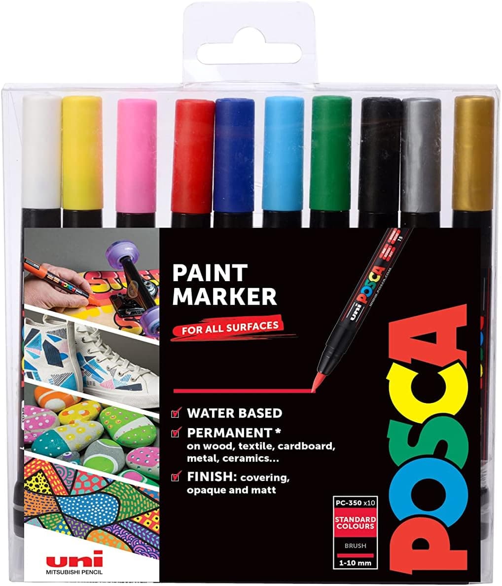 Sett 10 Posca-tusjer og 10 Pin-linere