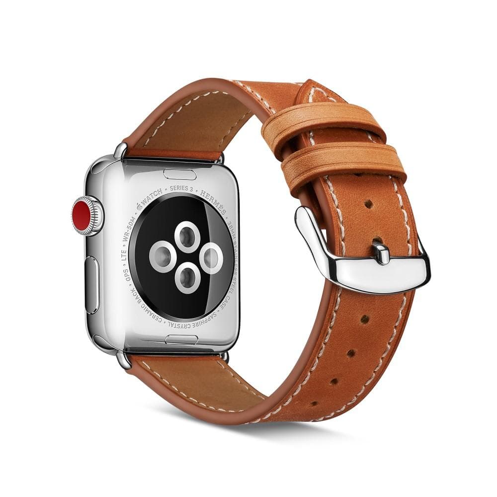 Apple Watch Series 8 45mm Reim i ekte skinn, Cognac