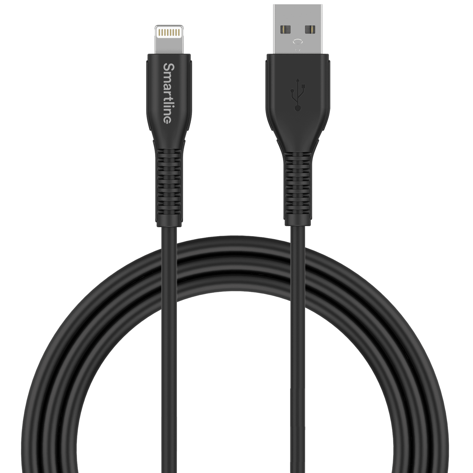 Slitesterk ladekabel 2m Lightning, Svart