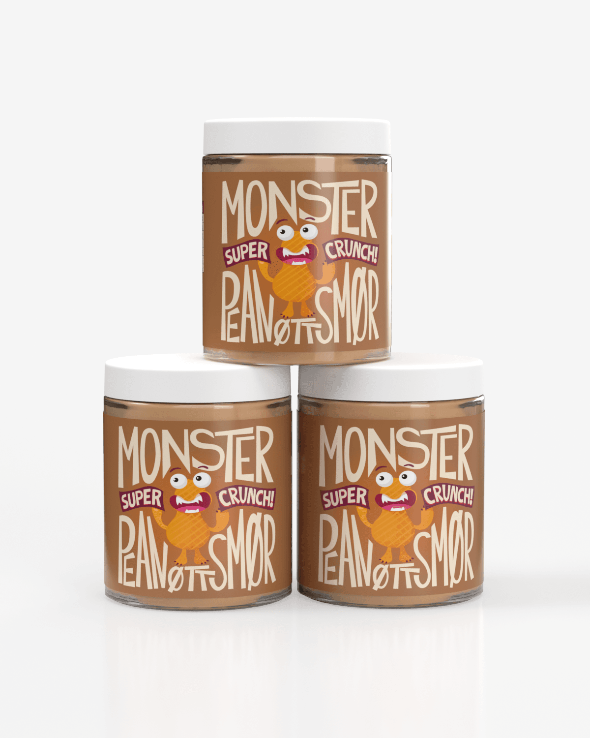 Monster Supersnacks Pure Peanut Butter – Crunchy 1kg (3-pack)