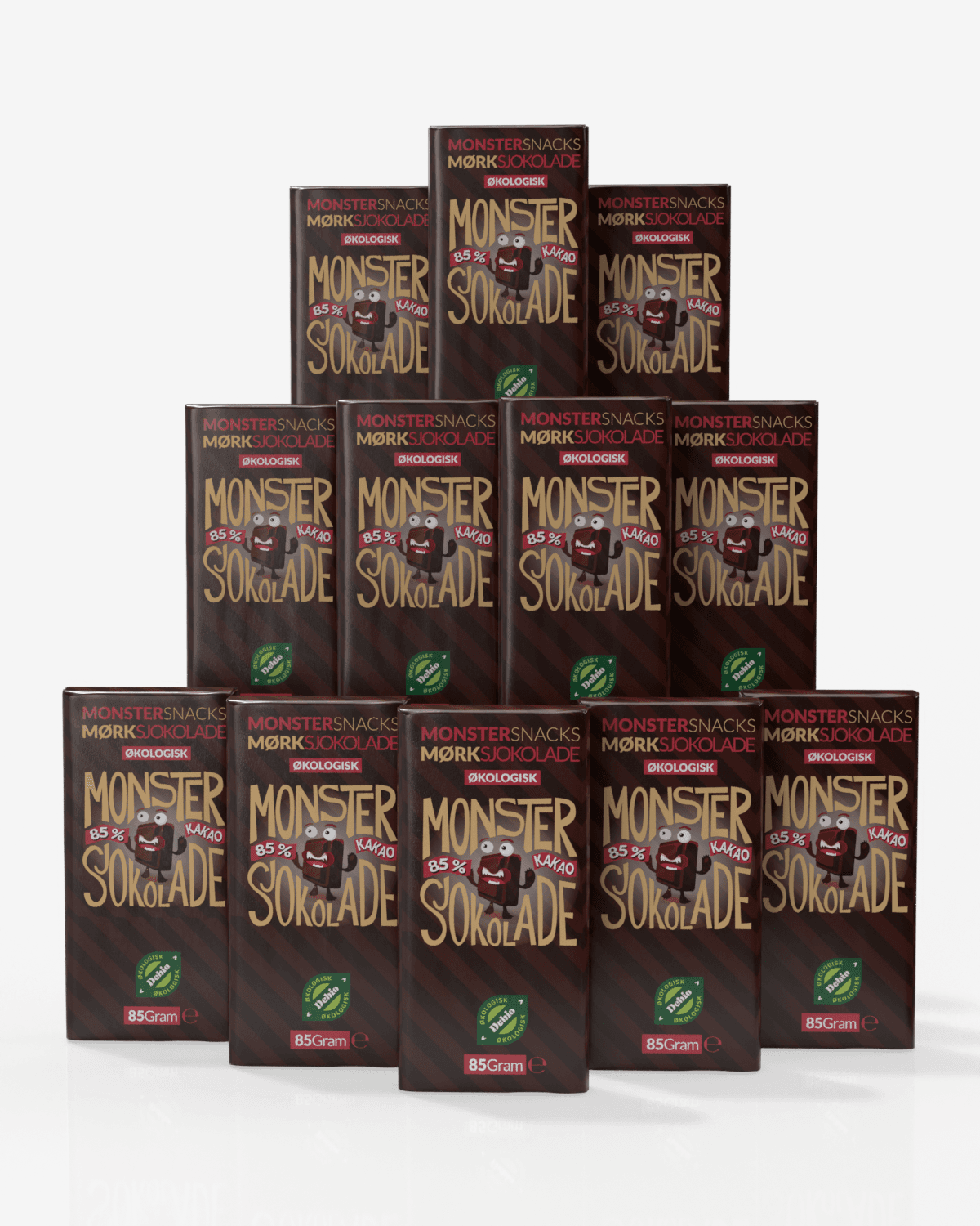 Monster Økologisk Fair Trade 85% Mørk Sjokolade 12x85g