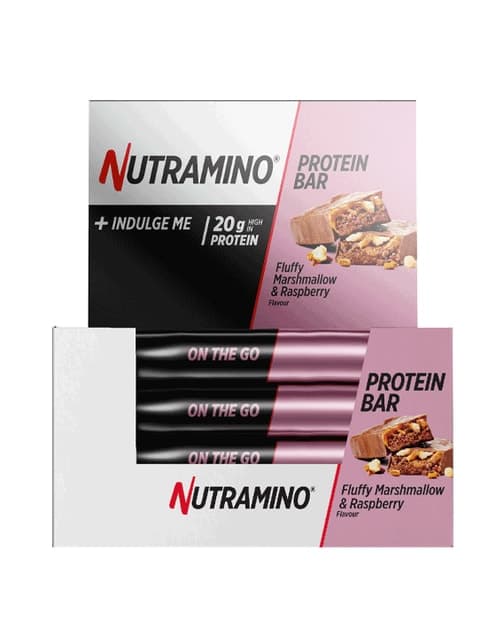 Nutramino Protein Bar Fluffy Marshmallows & Raspberry 12x64g