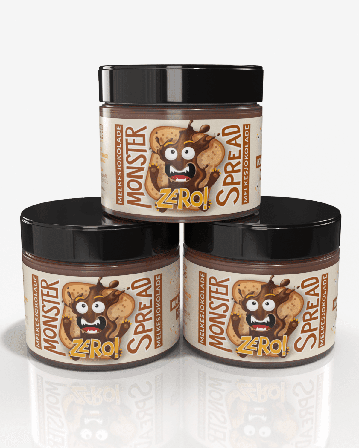 3x Monster Zero Spread - Milk Chocolate 300g