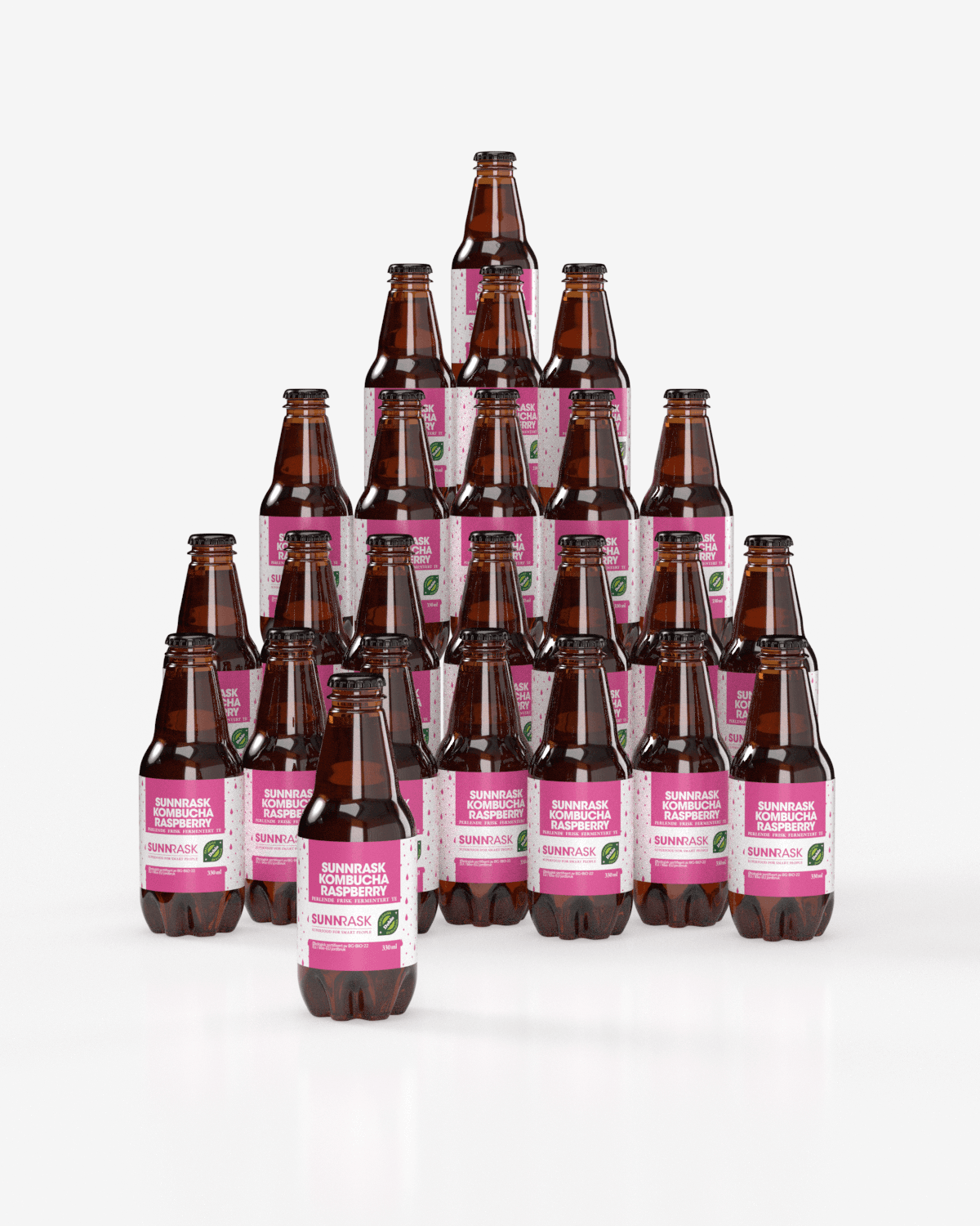 SunnRask Økologisk Kombucha Bringebær 24x330ml