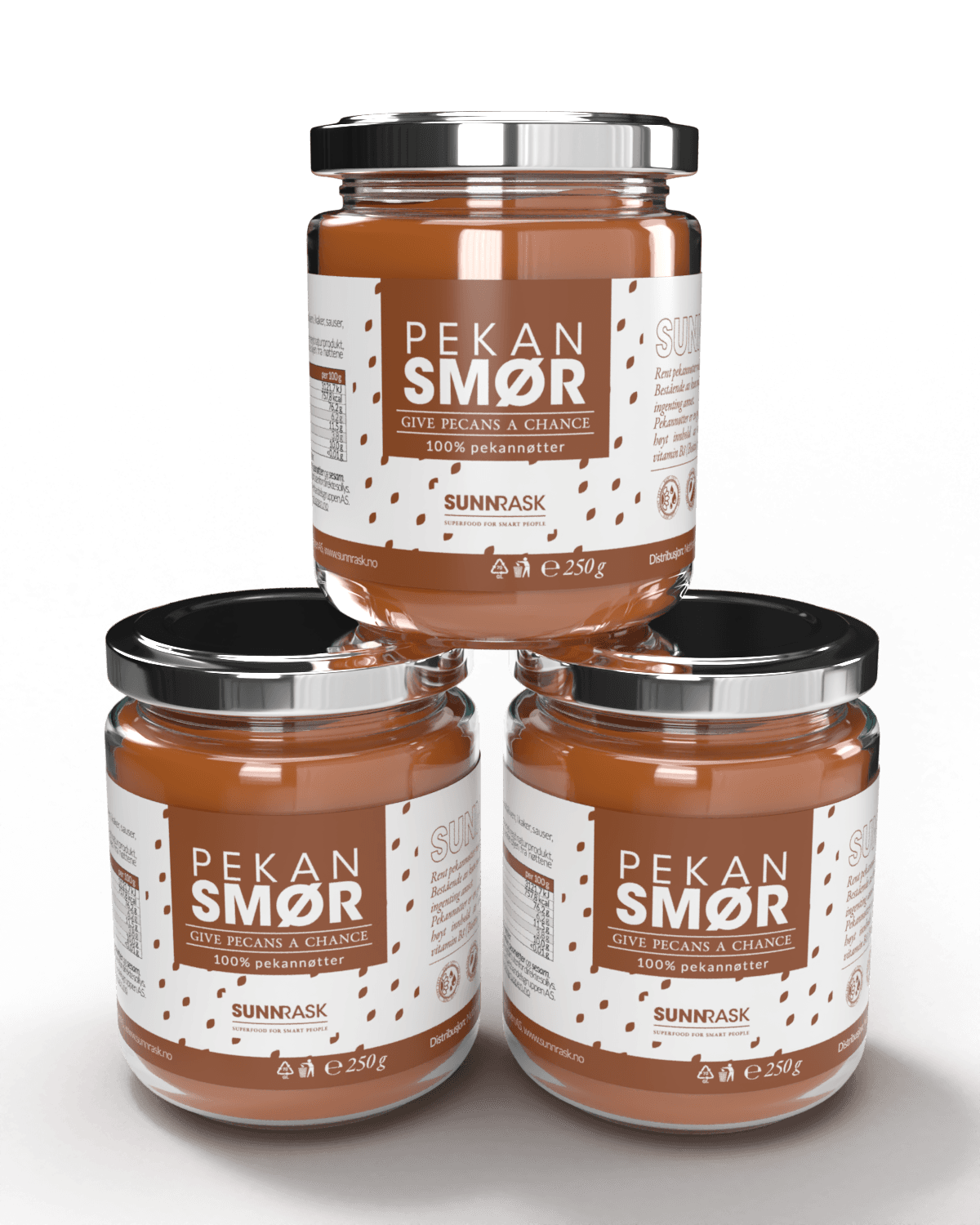 SunnRask Pekansmør 3x250g