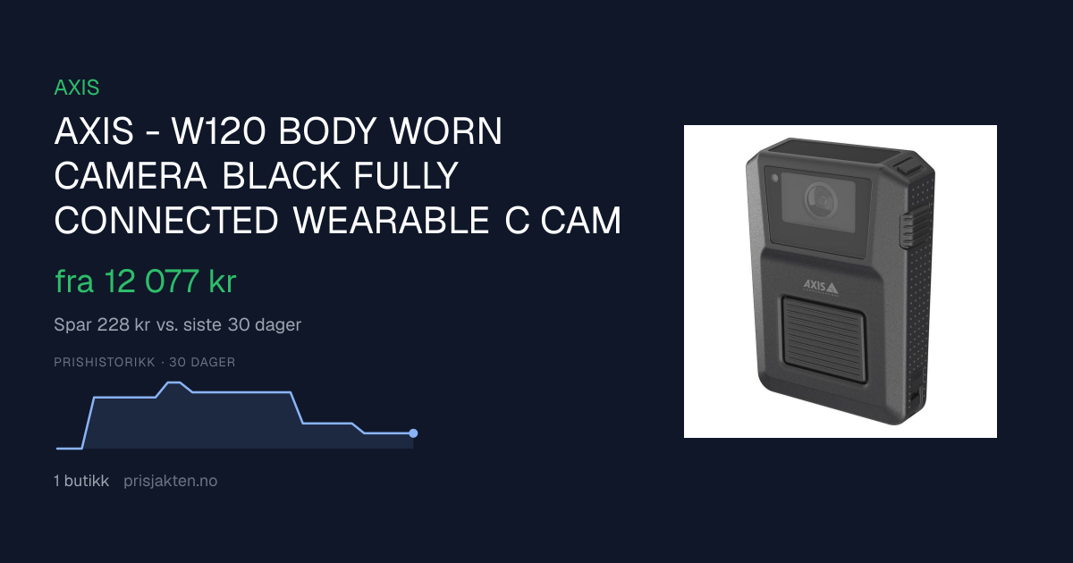 AXIS - W120 BODY WORN CAMERA BLACK FULLY CONNECTED WEARABLE C CAM fra ...